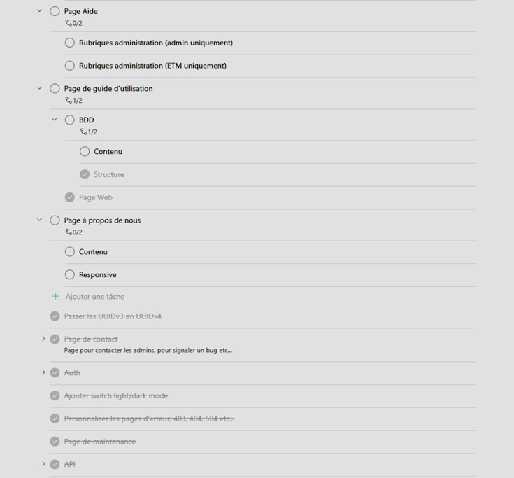 Todoist projet ETV